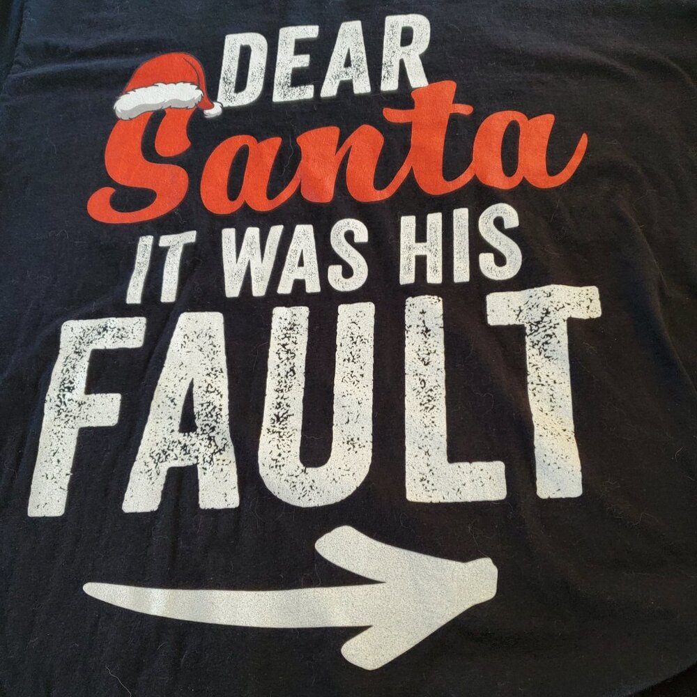 DEAR Santa IT WAS HIS FAULT T-Shirt size 2XL